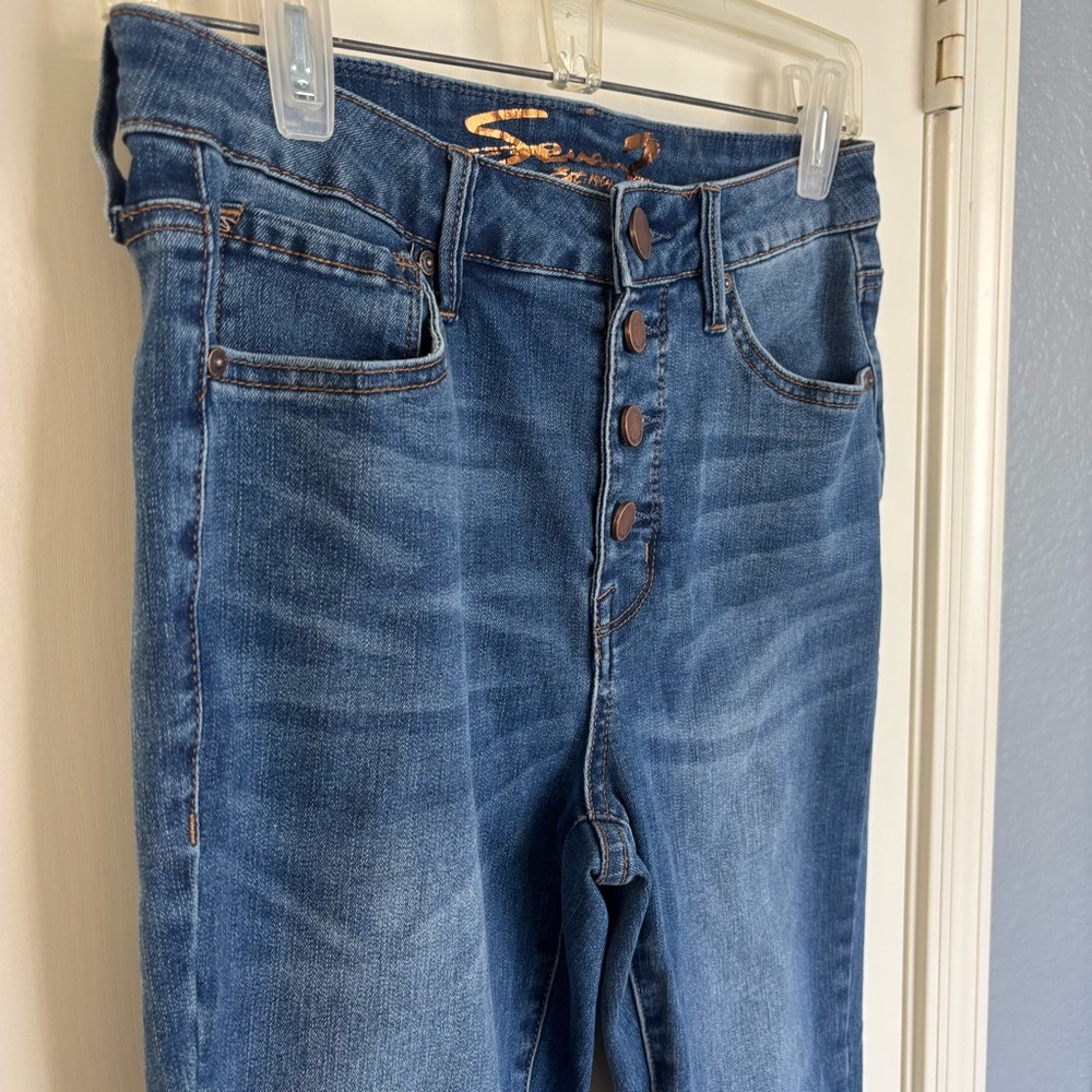 Seven7 Dark Blue Skinny Jeans - Picture 3 of 8